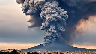 Streets covered with tons of ash and people in masks Etna eruption Italy [upl. by Gerdi]