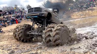 Mega Trucks Attempt Impossible Mud Pit [upl. by Ardnuaet]