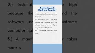 Disadvantages of Mainframe Computers  Computer Fundamentals [upl. by Adnam]