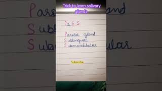 Trick to learn salivary glands neetbiology shorts biology neet [upl. by Yannodrahc]