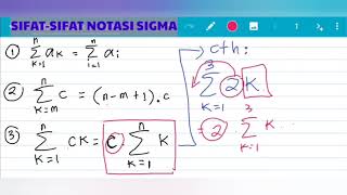 Sifatsifat Notasi Sigma materi pengantar induksi matematika [upl. by Silenay]