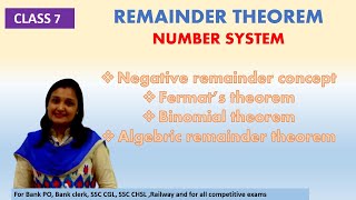 Remainder theorem concept with Fermats theorem Binomial theorem algebric remainder theorem [upl. by Liryc738]