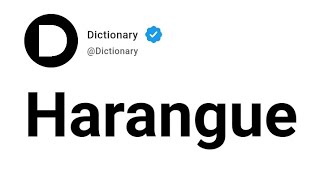 Harangue Meaning In English [upl. by Kyle228]