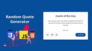 Build a Random Quote Generator in HTML CSS amp JavaScript [upl. by Zita]