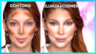 MAQUILLAJE CONTORNO E ILUMINACIÓN DEL ROSTRO PASO A PASO [upl. by Triley]