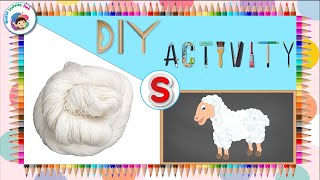 DIY activity with small pieces of white wool  letter S  Nageen Learning Hub  Education Video [upl. by Tomkin]