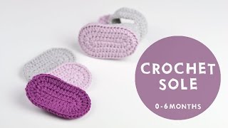 Very Easy Tutorial For Crochet Bootie Sole  Croby Patterns [upl. by Pyle]