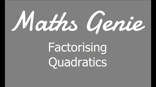 Factorising Quadratics [upl. by Vani]