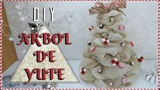 DIY ARBOL NAVIDEÑO DE YUTE  BURLAP CHRISTMAS TREE DIY [upl. by Etnaihc221]