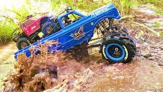 HOW to RESCUE a LADY  MUDDY MONSTER TRAiL TRUCK  100LB PRiMAL v3 MEGA CHEViNATOR  RC ADVENTURES [upl. by Plumbo973]