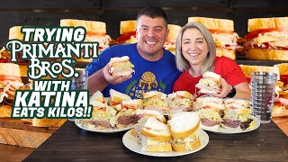 Introducing My Girlfriend KatinaEatsKilos To Primanti Bros Sandwiches [upl. by Alan101]