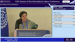 SecretaryLampE GoI plenary address on Social Justice amp Social Contract at 112th session of ILC ILO [upl. by Whitaker]