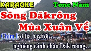 Sông Đăk Rông Mùa Xuân Về karaoke tone nam Hay nhất 2022 [upl. by Nomael]