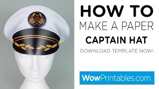 How To Make a Paper Captains Hat  Printable Template [upl. by Cammie]