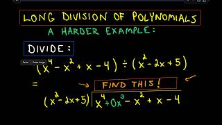 ❖ Long Division of Polynomials  A slightly harder example ❖ [upl. by Guglielmo]