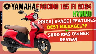 YAMAHA FASCINO 125 FI HYBRID 2024  PRICE  FEATURES  OWNERSHIP REVIEW [upl. by Nonnerb]