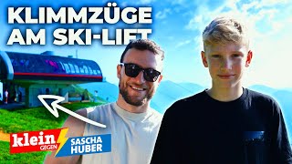 Kann SaschaHuber länger am SkiLift hängen als Felix 14  Klein gegen Groß [upl. by Esilrac]