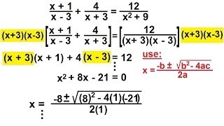 PreCalculus  Algebra Fundamental Review 19 of 80 Solving Quadratic Eqns Fractions Ex 2 [upl. by Ecirtaemed]