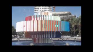 Dizengoff Squares landmark Fire and Water Fountain by Yaacov Agam Tour guide Zahi Shaked [upl. by Zenda]