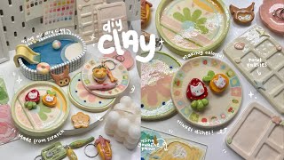 making clay trinket dishes and palettes🛝🌸🎨✨ using air dry clay  no bake [upl. by Celene476]