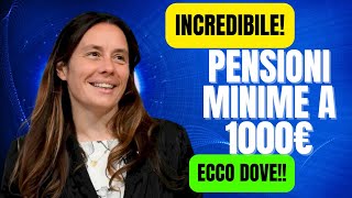 INCREDIBILE❗UFFICIALE AUMENTO PENSIONI MINIME A 1000€❗️ECCO DOVE❗️ [upl. by Alehc]