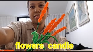 viral flower candles shortvideo flowers craft [upl. by Ayojal]