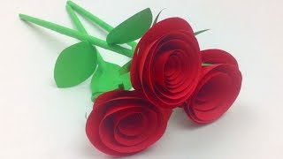 How to Make Small Rose Flower with Paper  Easy Paper Roses Flowers Step by Step  DIY Rose Of Paper [upl. by Ynove267]