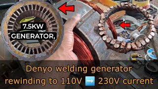 Generator rewinding  Japan generator  Welding generator  110v convert 230v  LahiruMalshika [upl. by Notgnihsaw672]