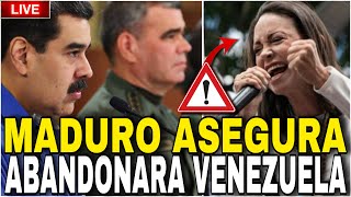 ÚLTIMO MARIA CORINA ABANDONARÁ VENEZUELA ASEGURÓ MADURO “SUCIA ESTRATEGIA” [upl. by Niuq]