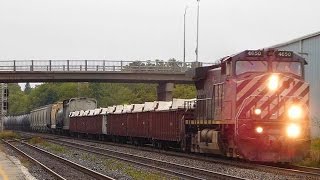 BCOL 4650 leads 305 through the Brockville VIA station [upl. by Peg]