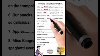 Exercise  Subjectverb Agreement  Practice set  Grammar Worksheets shorts [upl. by Audrie27]