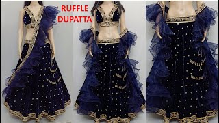 Learn How To Make Double Layer Ruffle Dupattaरफल दुपट्टा बनाने का सबसे आसान तरीका I [upl. by Ayocal]