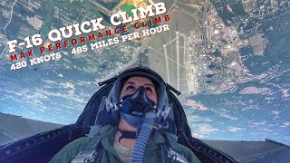 F16 Quick Climb  Surface to 10000 Feet in Seconds  GoPro with Cockpit Audio [upl. by Gwynne]