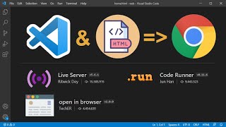 Run HTML in Visual Studio Code 2021 Using 3 Extensions Live Server Code Runner and Open in Browser [upl. by Basir]