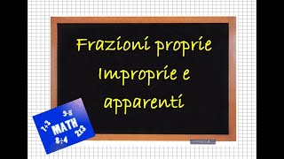 Frazioni proprie improprie e apparenti [upl. by Esille]