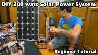 DIY 200 Watt 12 volt Solar Power System quotThe Minimalistquot Beginner Tutorial [upl. by Nwahsal]