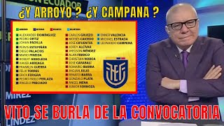 Reacción de Vito Muñoz tras conocer la Convocatoria de la Selección Ecuatoriana [upl. by Quenby]