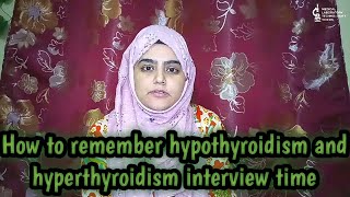 Trick to remember hypothyroidism and hyperthyroidism lab diagnosis in interview time in an easy way [upl. by Alleunam]