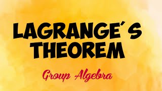 Lagranges theorem  L16  Group algebra  Group and ring [upl. by Laverna]