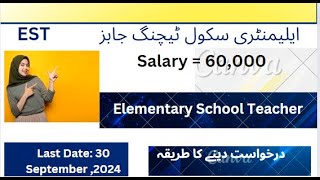 Elementary School Teaching jobs Govt teaching jobs IqrAfanEducation [upl. by Lemra]