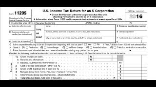 How to fill out a selfcalculating Form 1120S S Corporation Tax Return and Schedule K1 [upl. by Ettedualc368]