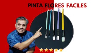 MIRA ESTA TÉCNICA PARA PINTAR FLORES Fáciles con PINTURA ACRILICA art onestroke [upl. by Mallorie590]