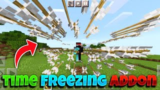 Minecraft But You Can Freeze Time Mod Download  Time Stop Addon Minecrat pe [upl. by Abie]