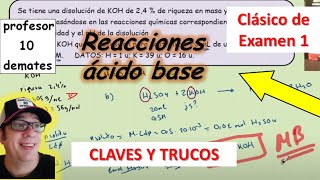 Ejercicios de reacciones de NEUTRALIZACIÓN resueltos de exámenes  Selectividad EVAU [upl. by Ydnim911]