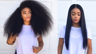 Curly to Straight Hair Tutorial updated  How to Get Rid of Frizzy Ends  jasmeannnn [upl. by Henigman]