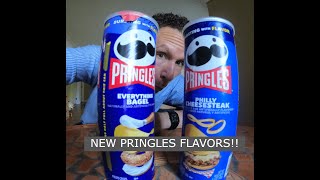 NEW PRINGLES POTATO CHIPS FLAVORS PHILLY CHEESESTEAK ampamp EVERYTHING BAGEL [upl. by Georgeta]