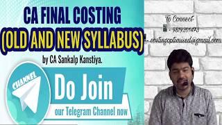 CA FINAL STANDARD COSTING with RELEVANT COSTING RTP by CA SANKALP KANSTIYA [upl. by Yaj637]