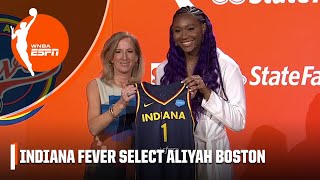 Indiana Fever select Aliyah Boston with the No 1 pick in the WNBA Draft  WNBA on ESPN [upl. by Ennovi]