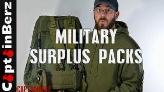 Military Surplus Packs  Rucksacks Alice Pack German Swiss USMC ILBE [upl. by Assirec]