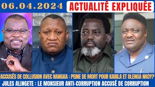 ACTU EXPLIQUÉE 0604  ACCUSÉS DE COLLUSION AVEC NANGAA PEINE DE MORT POUR KABILA ET OLENGA NKOY [upl. by Hizar212]